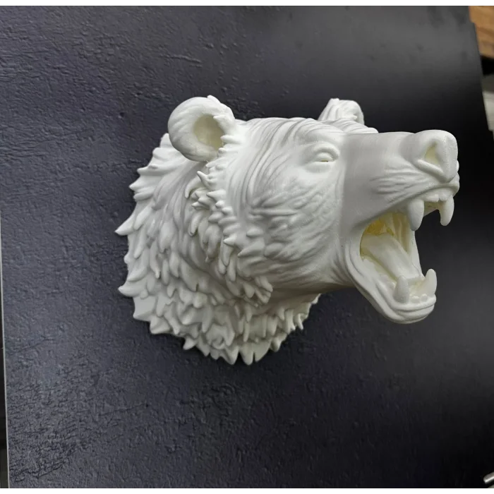 Özel Tasarım Beyaz Ayı Duvar Aksesuarı 3D Dekoratif Heykel 25x19 cm