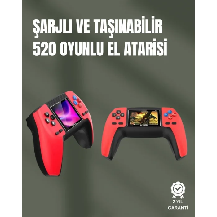 P5 GamePad Retro Konsol – Nostaljik Oyun Deneyimi, 520 Klasik Oyun Seçeneği