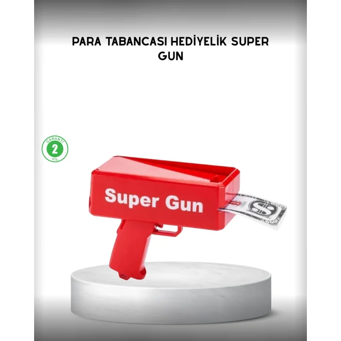 Para Dolar Saçma Para Atma Tabancası Otomatik Kırmızı Oyuncak