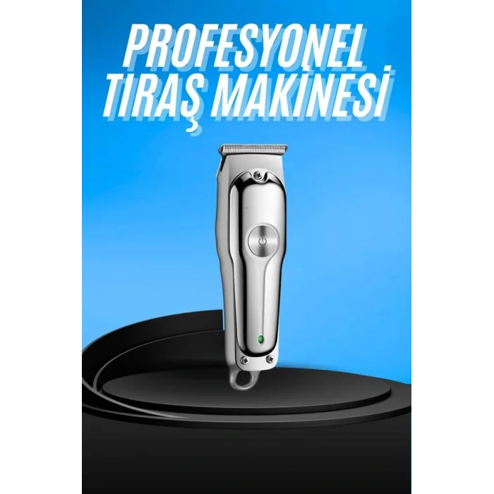 Paslanmaz Çelik Bıçaklı Kablosuz Şarjlı Dijital Göstergeli Tıraş Makinesi