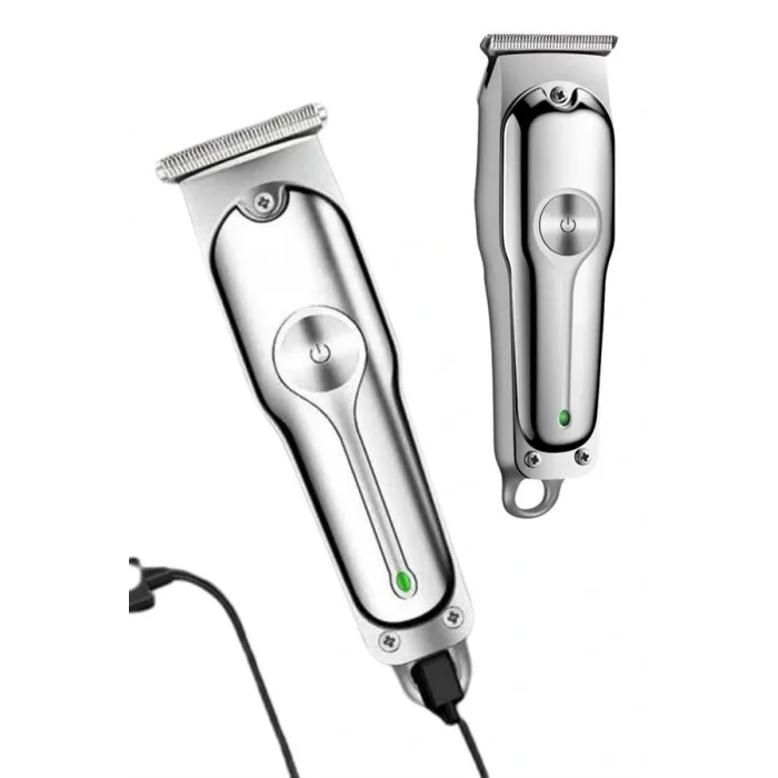Paslanmaz Çelik Bıçaklı Kablosuz Şarjlı Dijital Göstergeli Tıraş Makinesi
