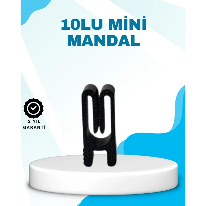 Poşet Kapatma Mandalı Hava Geçirmez Siyah 10 Adet Set