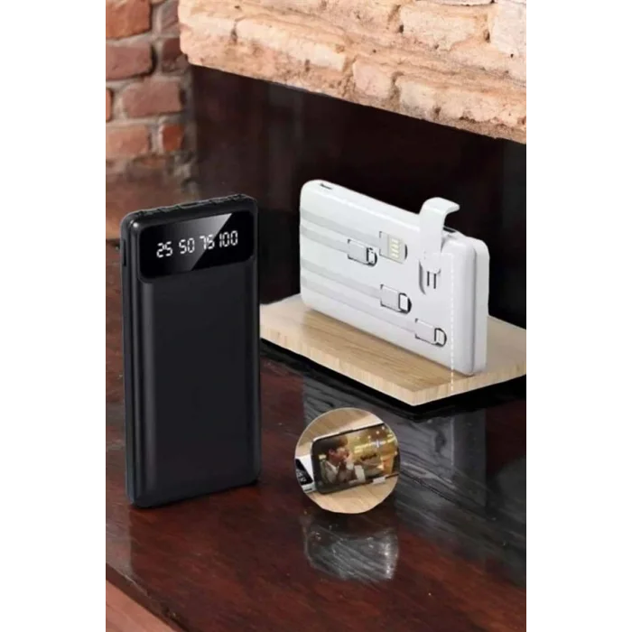 Powerbank 20.000 Mah Dijital Göstergeli LCD Ekran Uzun Pil Ömrü