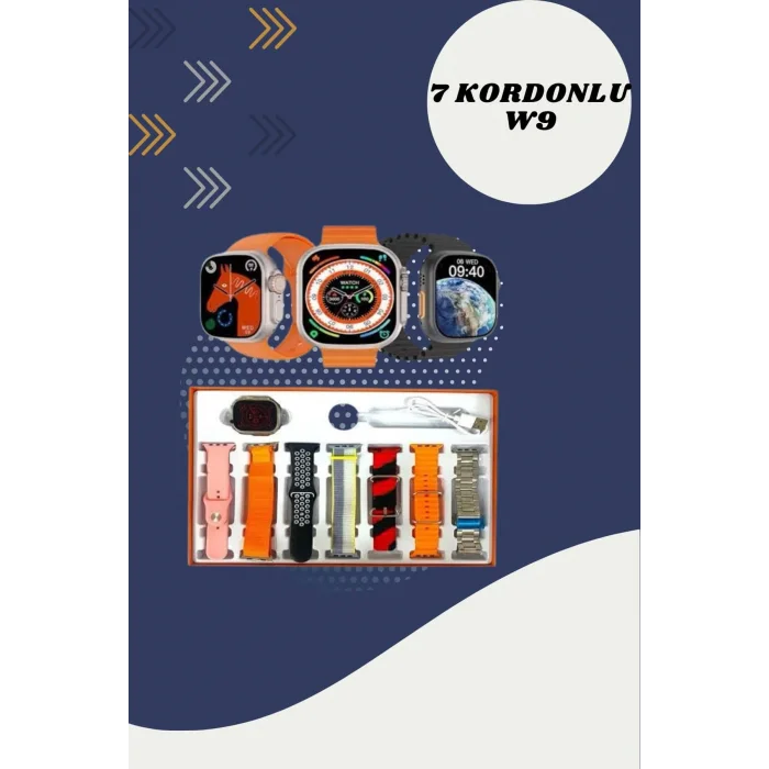 Powerbank Kulaklık ve 7 Kordonlu Akıllı Saat Çoklu Şarj Girişi Bluetooth Bağlantılı