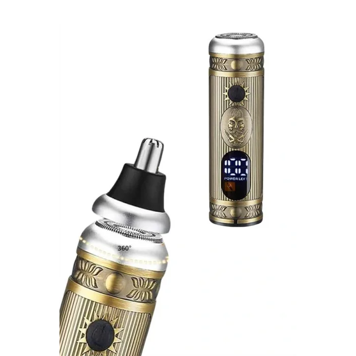 Profesyonel Saç Sakal Vücut Kulak ve Burun Tıraş Makinesi 3 Başlıklı