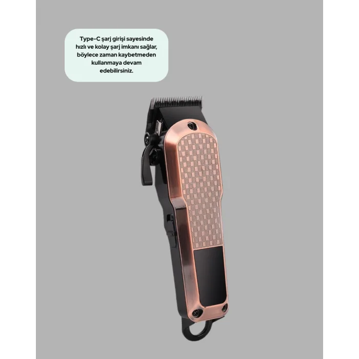 Profesyonel Saç Tıraş Makinesi – 7000RPM Güçlü Motor ve 4 Kademeli Ayar