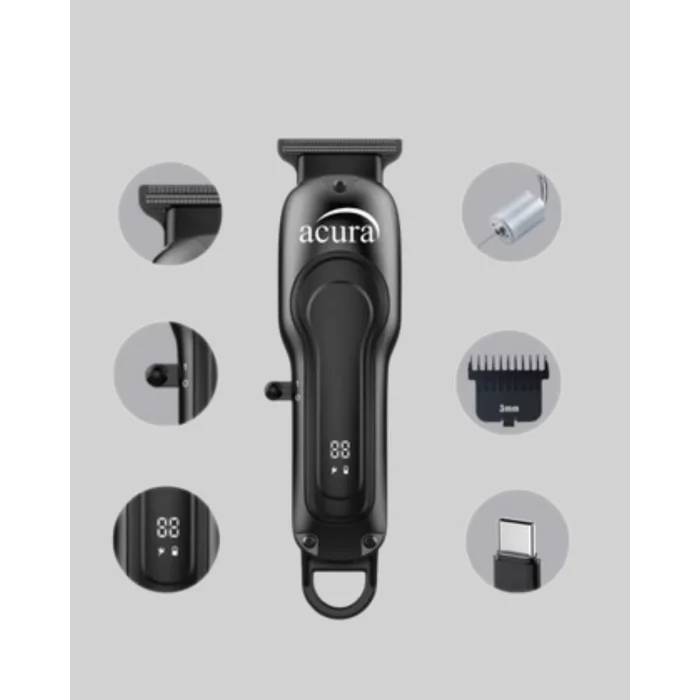 Profesyonel Tıraş Makinesi LCD Ekranlı Turbo Mod ve Güçlü Motor