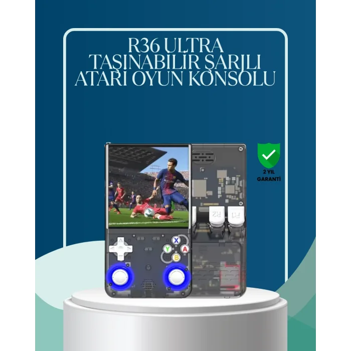R36 Ultra Çift Joystickli Retro Oyun Konsolu 2500mAh Bataryalı