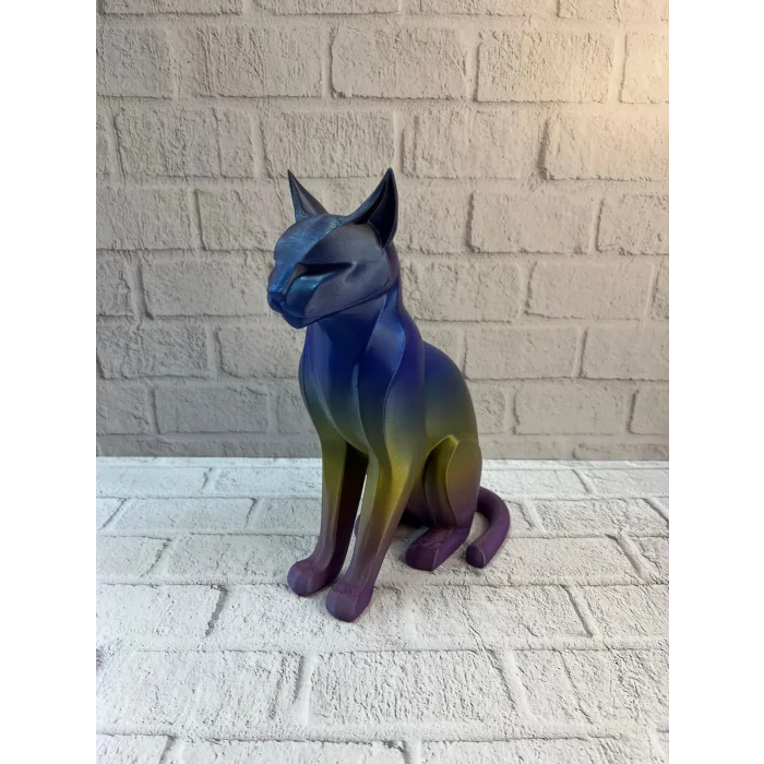 Rainbow Renkli Kedi Biblosu Dekoratif Masa ve Raf Süsü