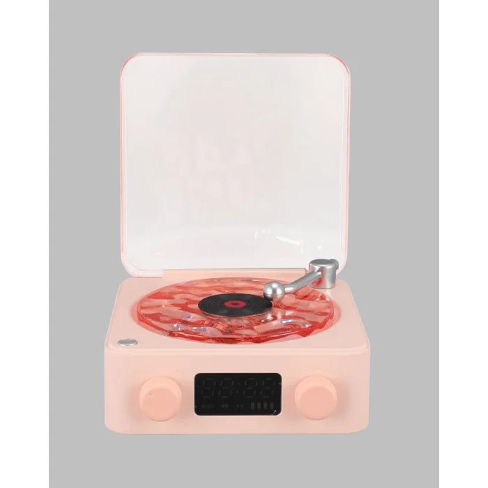 Retro Bluetooth Hoparlör – Kristal Ses, Gece Lambası, Saatli Tasarım