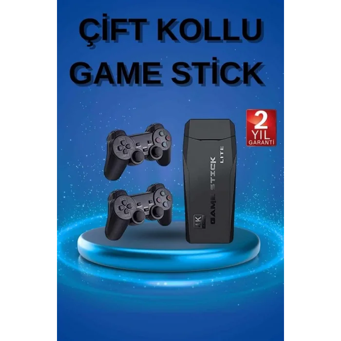 Retro Oyunlar 4k Game Stick 2.4g Kablosuz Çift Kol 3500 Oyun Atari