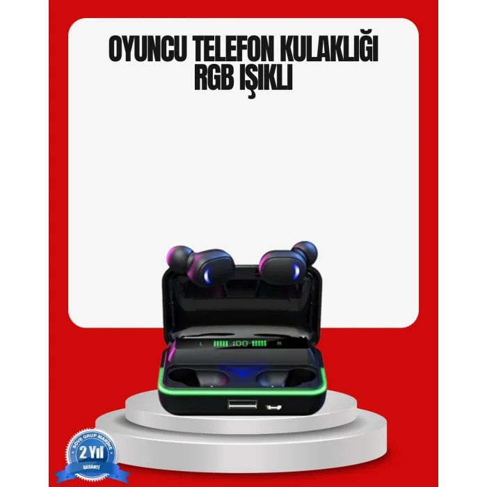 RGB Oyuncu Bluetooth Kulaklık Düşük Gecikmeli Kablosuz 5.1