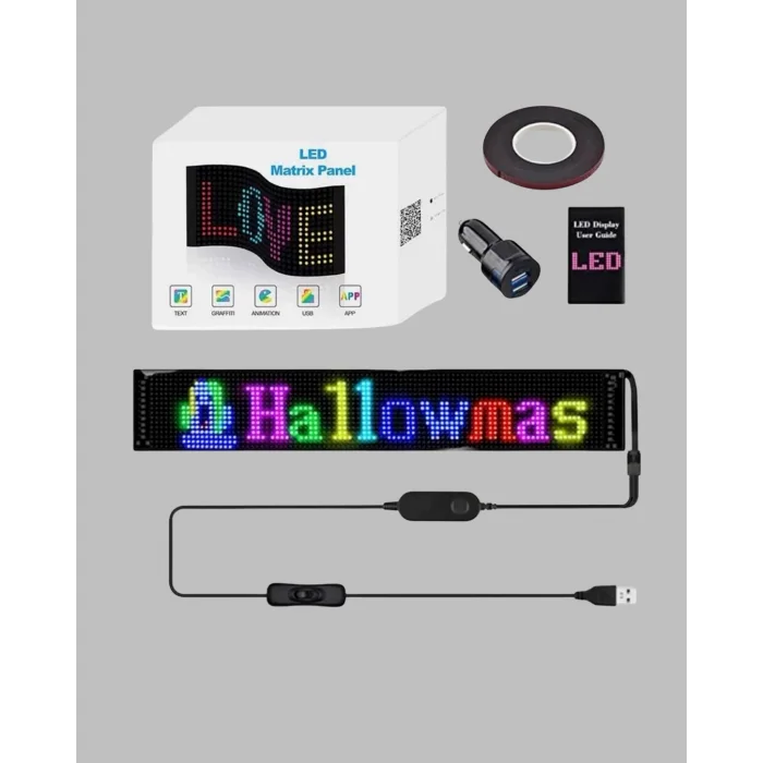 RGB Renkli LED Ekran Tabela USB Bağlantılı ve Kayan Yazı Destekli