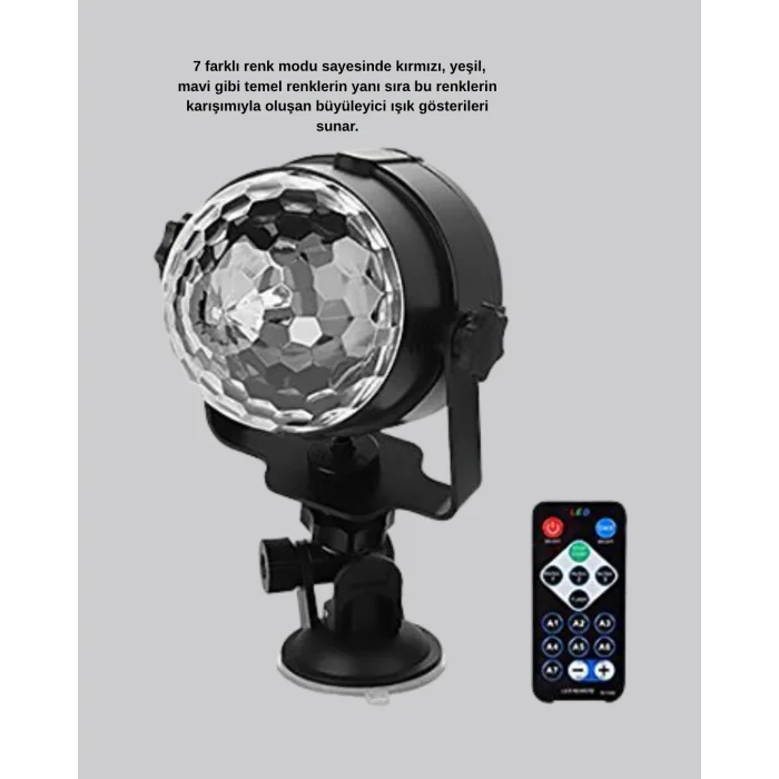 Ritme Duyarlı LED Disko Topu – Renkli Işık Gösterili Parti Lambası