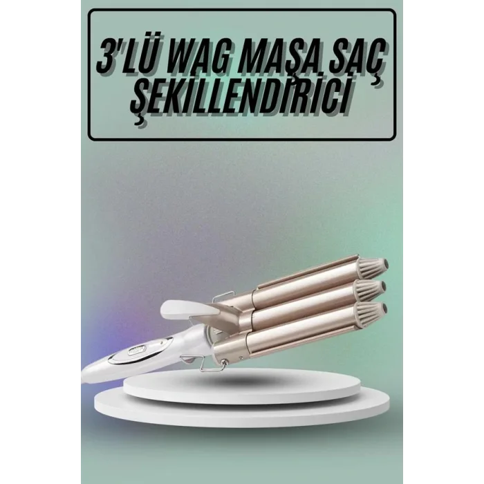 Saç Şekillendirici Wag Maşa Üçlü Yüksek Isı Ayarlı Seramik Kaplama