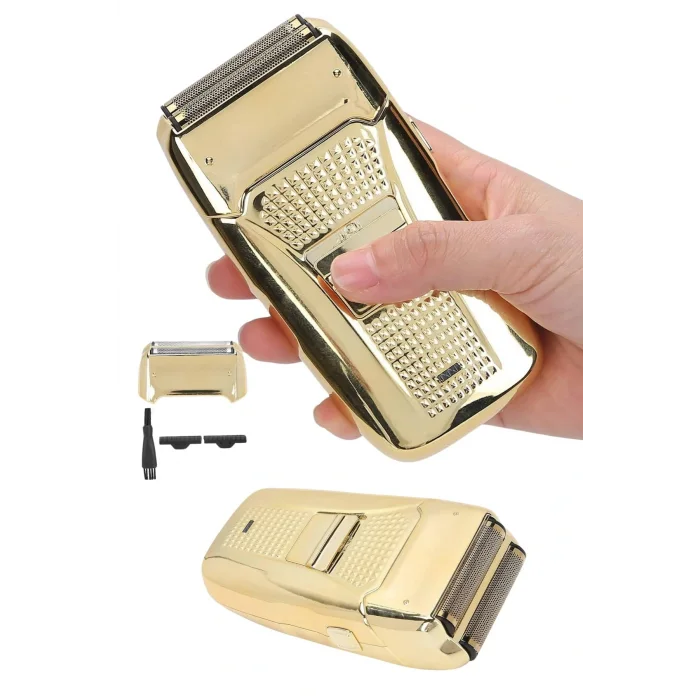 Sakal Kesme Tıraş Makinesi Paslanmaz Çelik Gold Şarjlı