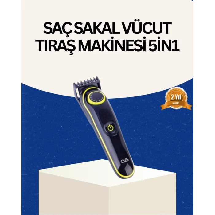 Şarjlı Sessiz Çalışan Saç ve Sakal Şekillendirici Profesyonel Erkek Tıraş Makinesi