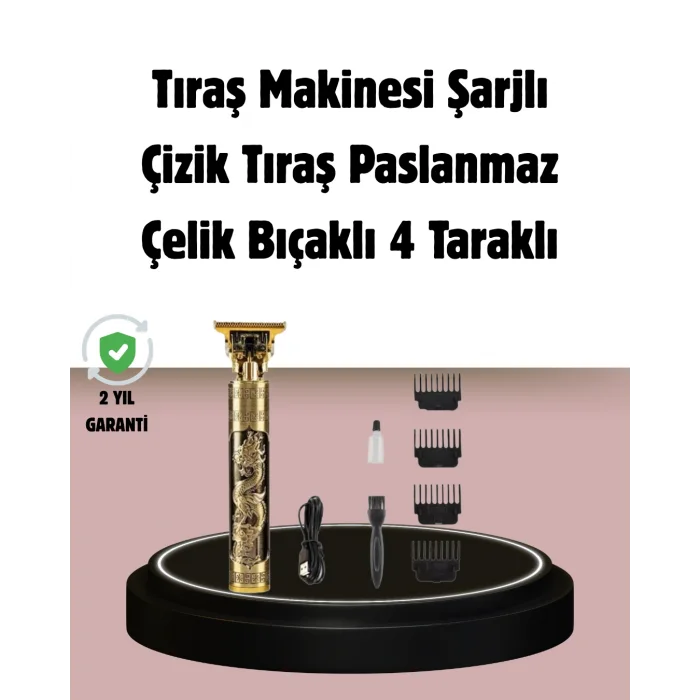 Şarjlı Titanyum Bıçaklı Saç Kesme Makinesi