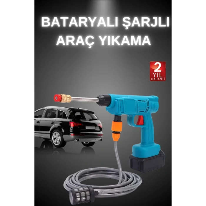 Şarjlı Ve Yüksek Basınçlı Oto Yıkama Makinesi Ve Sulama Tabancası Bahçe Yıkama Makinesi