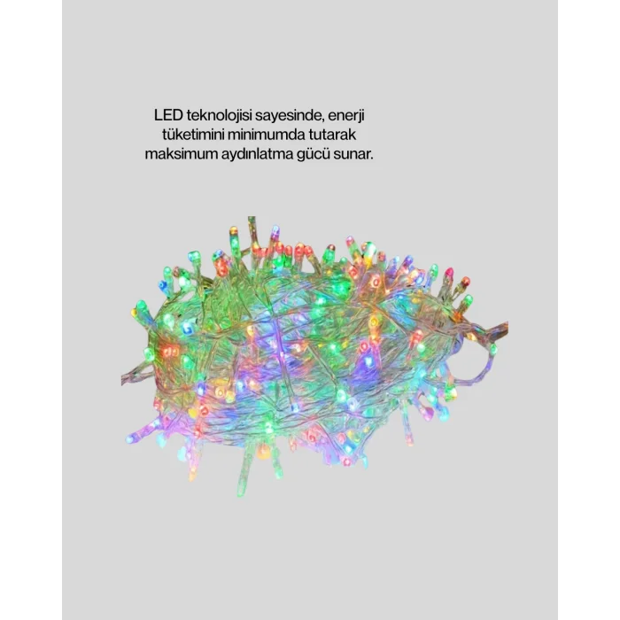 Şeffaf Kablolu 50 Ampullü 5 Metre LED Işık Dekoratif Aydınlatma