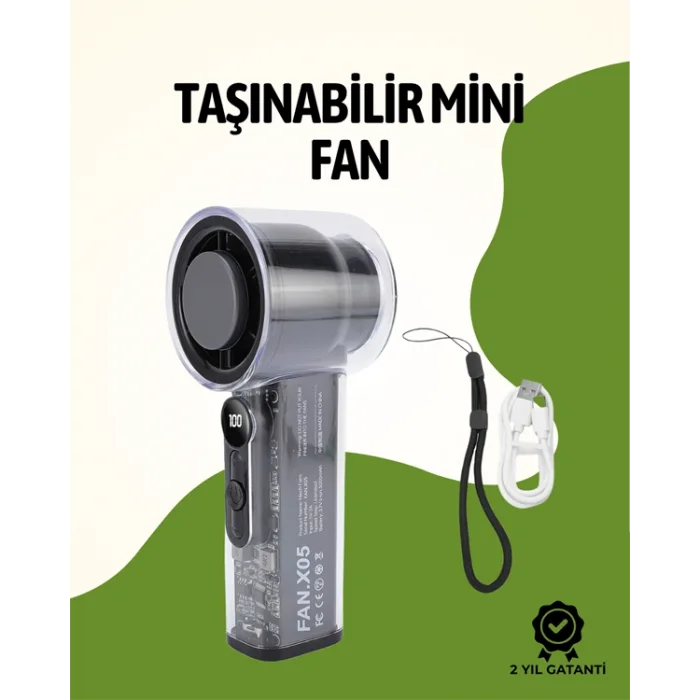 Sessiz Çalışan Taşınabilir Fan | Dijital Göstergeli | 100 Kademeli Hız Ayarı