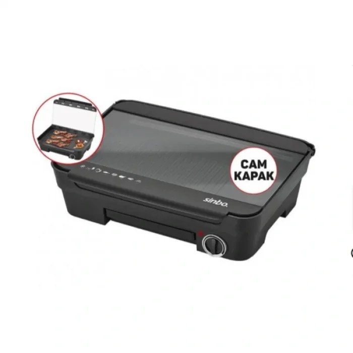 Sinbo Elektrikli Izgara Cam Kapaklı