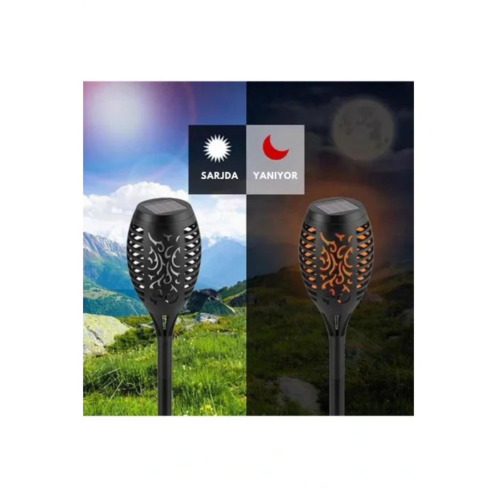 Solar Alev Efektli Bahçe Lambası