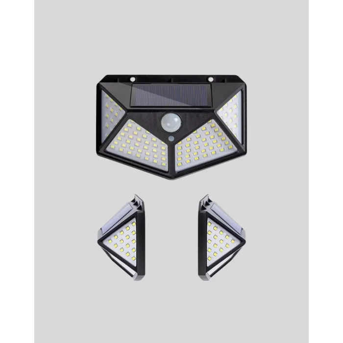 Solar Bahçe Lambası 100 LED Hareket Sensörlü Güneş Enerjili Aydınlatma