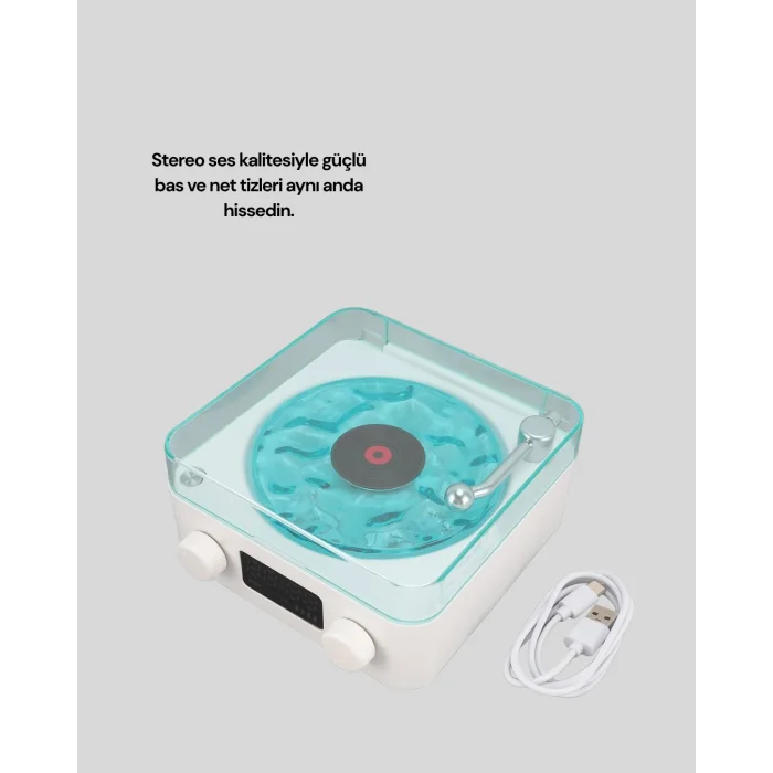 Stereo Sesli Gece Lambalı Bluetooth Hoparlör – Şık Vintage Tasarım