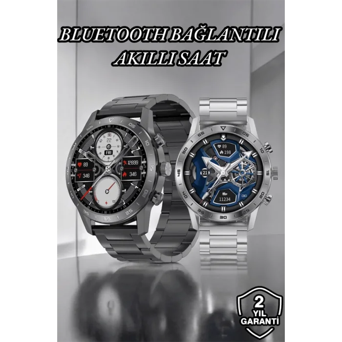 Suya Dayanıklı Dokunmatik Akıllı Saat Bluetooth 5.0, Sesli Asistan ve Sağlık Takibi