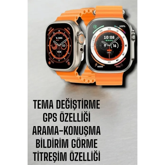 Suya ve Toza Dayanıklı 45 MM Akıllı Saat Bildirim ve Cevapsız Çağrı Görüntüleme