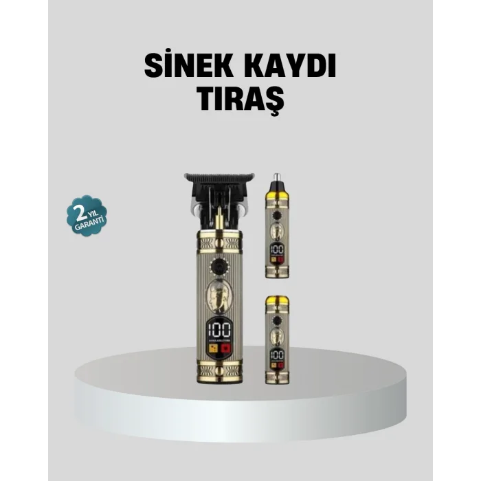 T Bıçaklı Profesyonel Saç ve Sakal Düzeltici – 8 Kılavuz Tarağı, 2’si 1 Arada Burun ve Sakal Trimmer