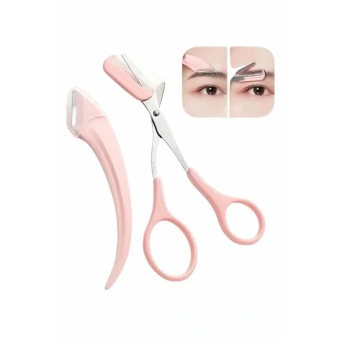 Taraklı Kaş Makası ve Ustura Seti Kaş Düzeltme Makası Kaş Bıyık Alma Aleti