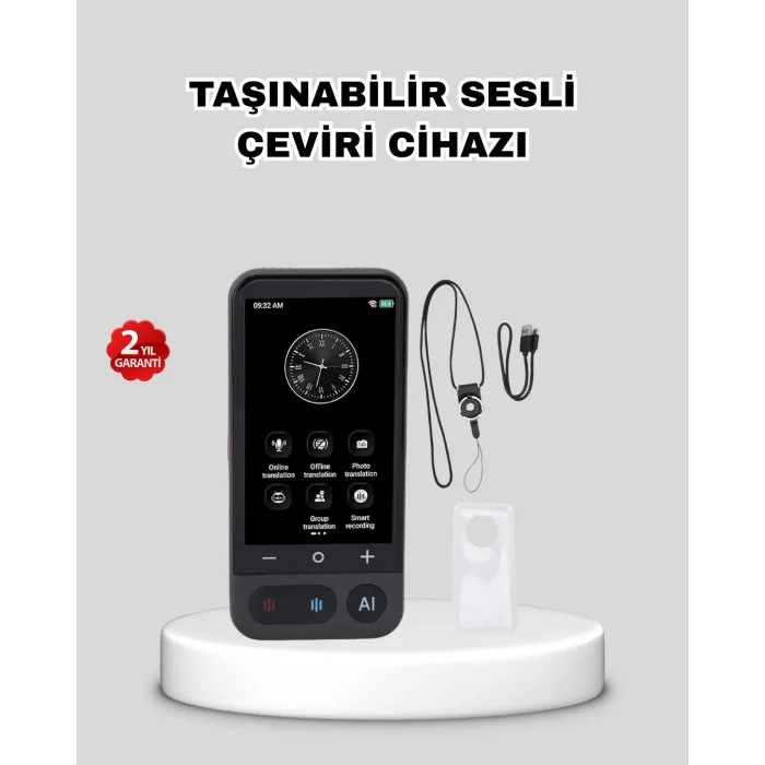 Taşınabilir Akıllı Sesli Çeviri Cihazı – 139 Dil Desteği, Dokunmatik Ekran