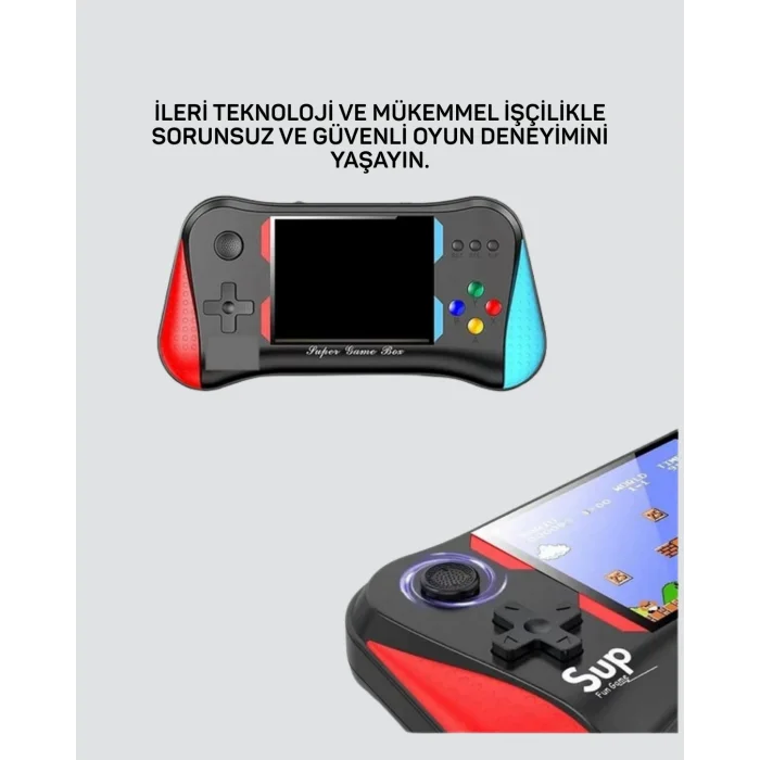 Taşınabilir El Konsolu 500 Oyunlu – Geniş Ekran ve Uzun Pil Ömrü
