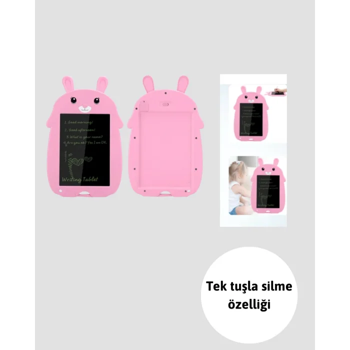 Tek Tuşla Silinebilir LCD Yazı Tableti | Çocuklar İçin Eğitim Tableti
