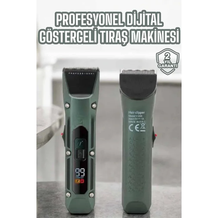 Tıraş Makinesi Dijital Göstergeli Turbo Motor Paslanmaz Çelik