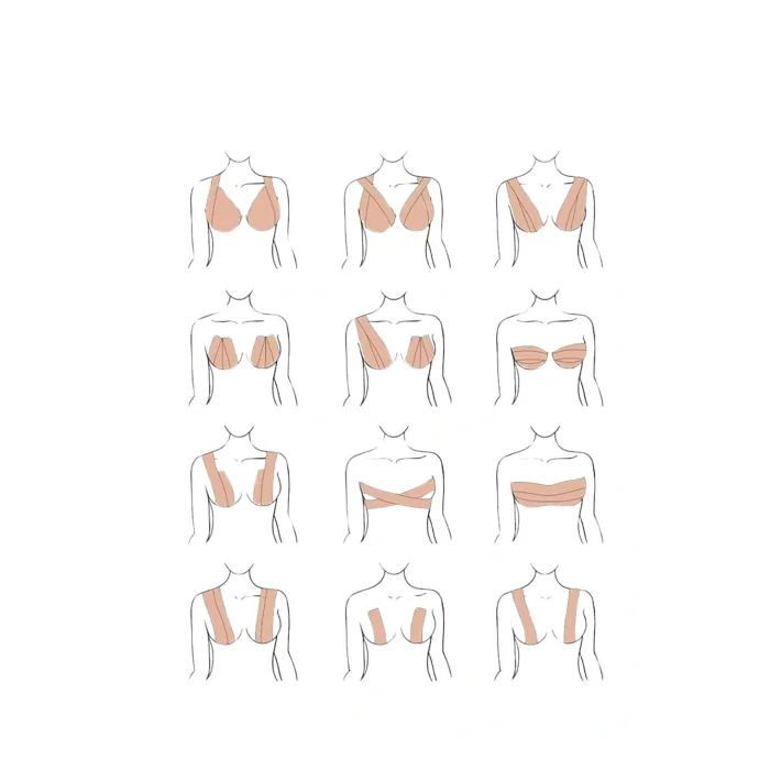 Toparlayıcı Göğüs Bandı Şekillendirici Ten Rengine Uygun Esnek Hassas Ciltlere Uygun