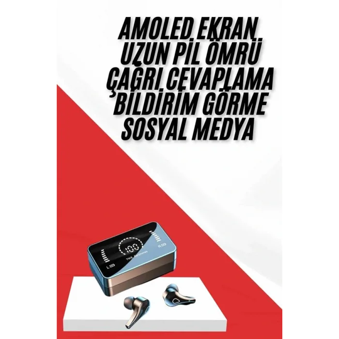 TWS Bluetooth Kulaklık Aynalı Kulaklık Dijital Göstergeli Dokunmatik Kontrol