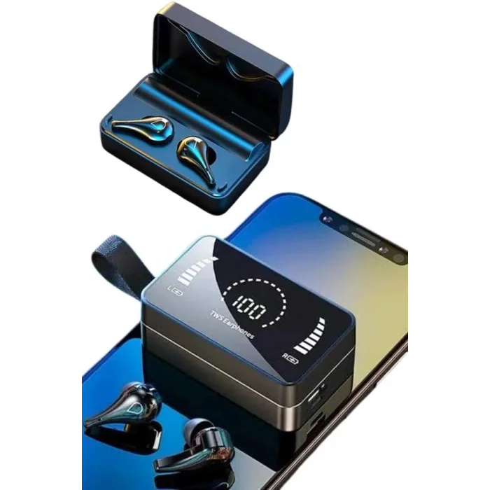 TWS Bluetooth Kulaklık Kablosuz Uzun Pil Ömrü Dijital Göstergeli Powerbank