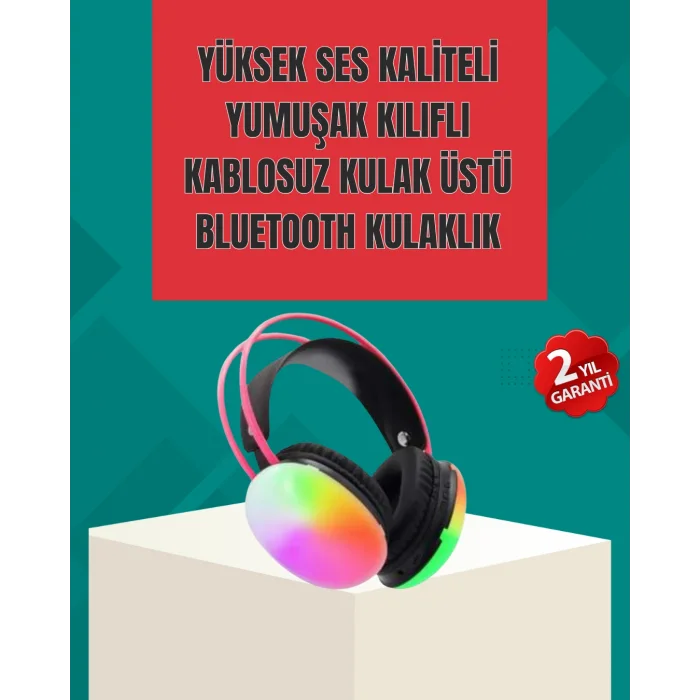 Type-C Şarjlı RGB Işıklı Bluetooth Oyuncu Kulaklığı