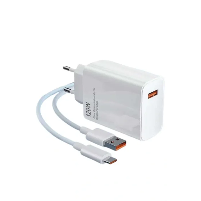Type C Yüksek Hızlı Şarj Aleti Beyaz 120W Ultra Uzun Ömürlü