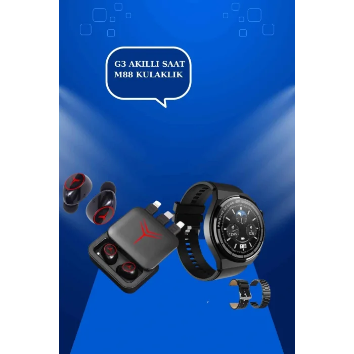 Ucuz Kaliteli Akıllı Saat ve Powerbank Bluetooth Kulaklık 5.1 Stereo ANC Özelliği