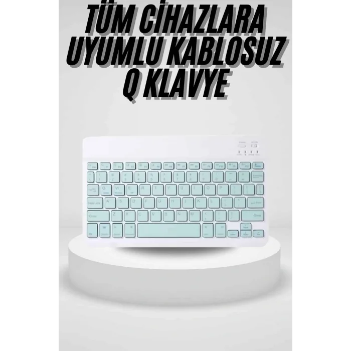 Uyumlu Kablosuz Bluetooth Şarj Edilebilir Mini Q Klavye