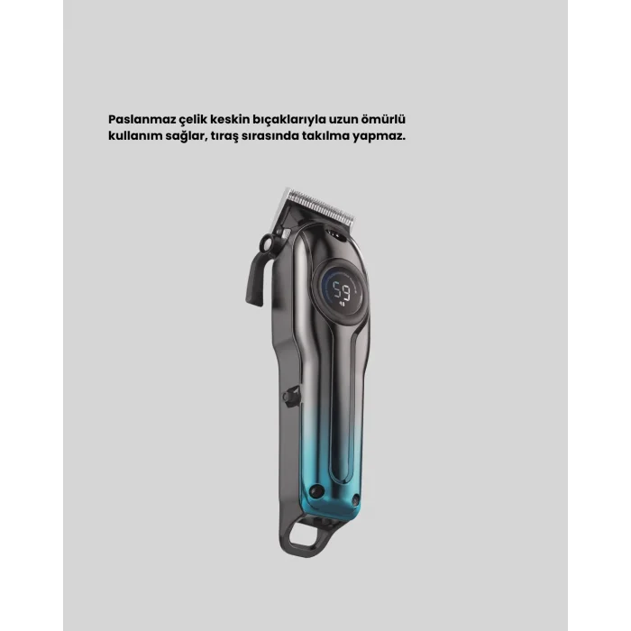 Uzun Çalışma Süreli LCD Göstergeli Saç Kesme Makinesi