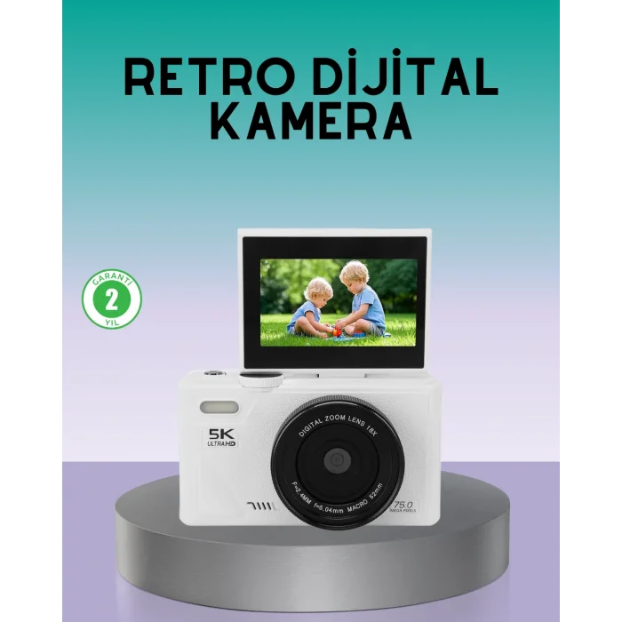 WiFi Bağlantılı 5K Ultra HD Dijital Kamera 75MP Otofokus