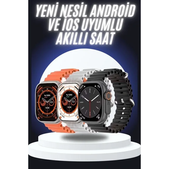 Yeni Nesil Akıllı Saat Çok Yönlü Titreşimli 49 MM Android ve İOS Uyumlu