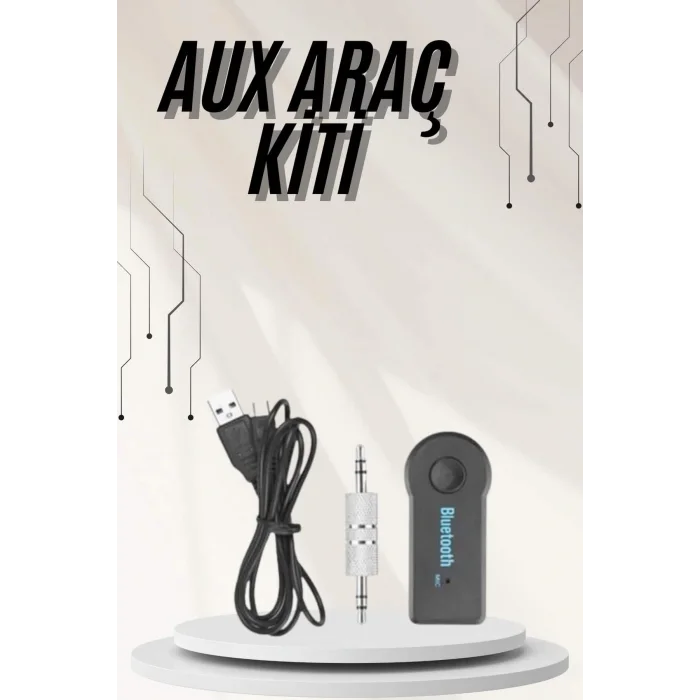 Yeni Nesil Bluetooth Aux Araç Kiti Siyah TV Tablet Telefon Araç Araba