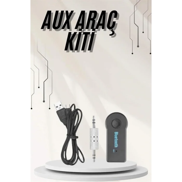 Yeni Nesil Bluetooth Aux Araç Kiti Siyah TV Tablet Telefon Araç Araba