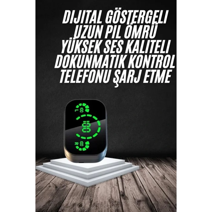 Yeni Nesil Bluetooth Kulaklık Çağrı Cevaplayabilen Dijital Göstergeli Powerbankli